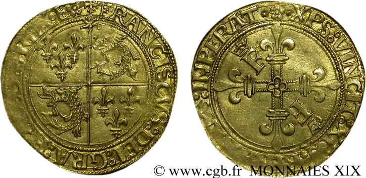 FRANCOIS I Écu d or au soleil du Dauphiné, 2e type 21/07/1519 Grenoble q.SPL