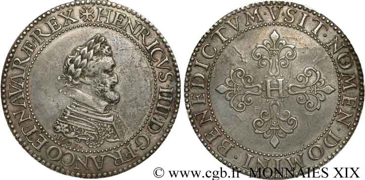 HENRY IV Piéfort d’argent de poids double du franc 1607 Paris, Moulin du Louvre fVZ