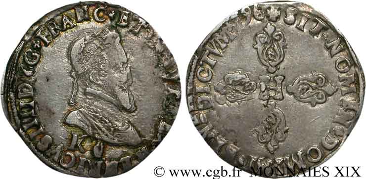 HENRY IV Demi-franc, 2e type de Bordeaux 1596 Bordeaux BC+