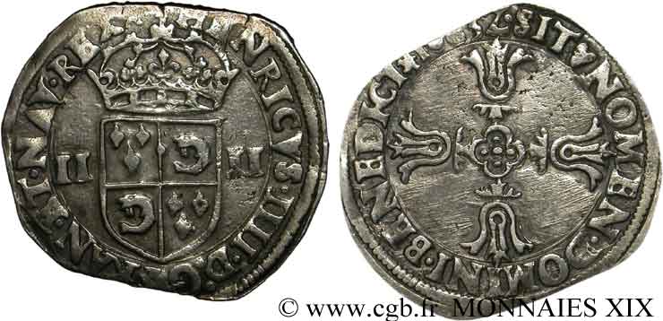 HENRY IV Quart d écu du Dauphiné 1603 Grenoble XF