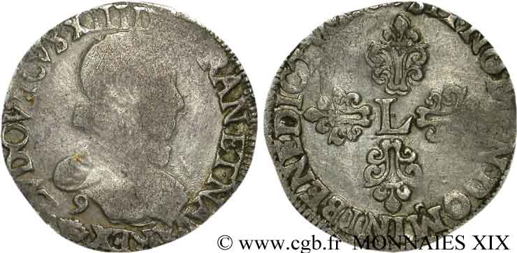 LUIS XIII EL JUSTO Demi-franc au buste enfantin et fraisé 1615 Rennes BC/BC+