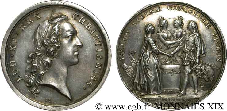 DAUPHINÉ - LOUIS X, DAUPHIN (futur LOUIS XVI) Médaille Ar 34, mariage du dauphin SUP