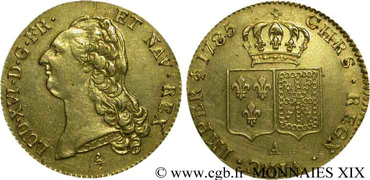 LOUIS XVI Double louis d’or dit  aux écus accolés  1785 Paris TTB+