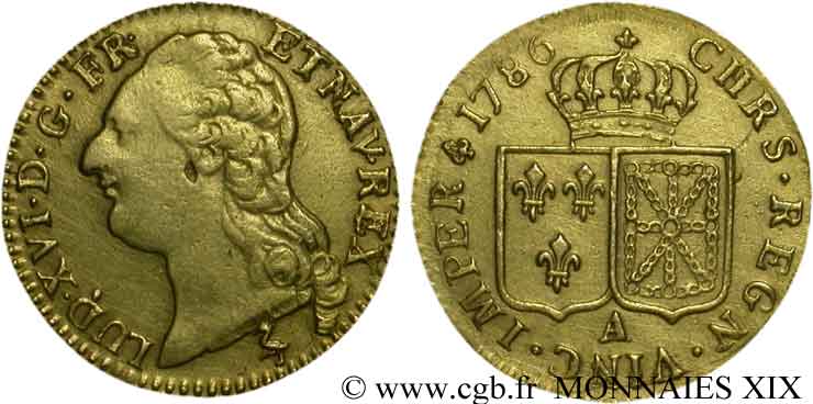 LOUIS XVI Louis d&nbsp;or aux écus accolés 1786 Paris TTB/TTB+