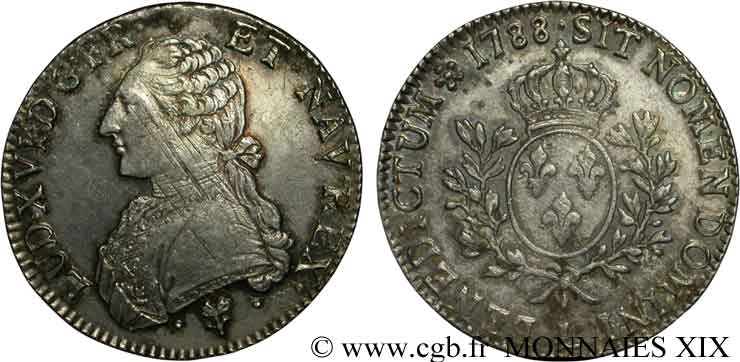 LOUIS XVI Écu dit “aux branches d olivier” 1788 Bayonne MBC+
