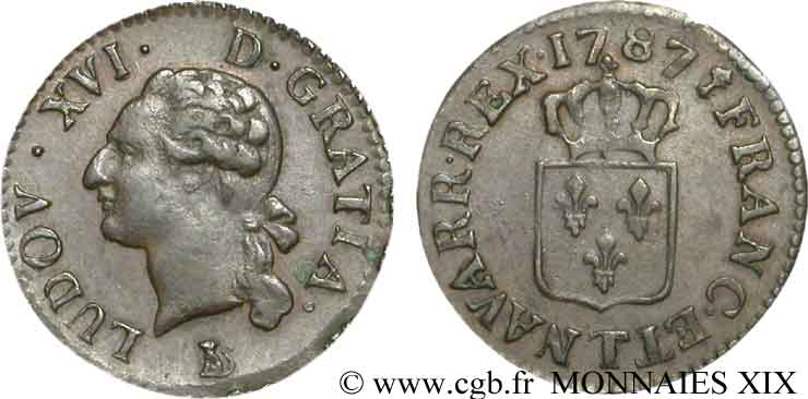 LOUIS XVI Liard dit “à l écu” 1787 Nantes TTB+/TTB