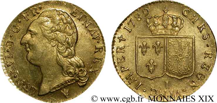 LOUIS XVI Louis d or dit “aux écus accolés” 1789 Limoges TTB+/SUP