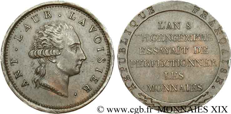 Essai au module de 2 francs de Lavoisier par Gengembre 1800 Paris VG.836  SPL 