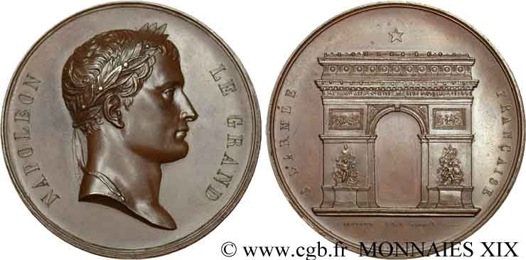 PRIMO IMPERO Médaille Br 52, l’Arc de triomphe AU