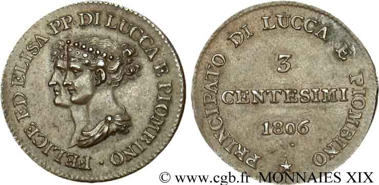3 centesimi 1806 Florence VG.1477  SUP 
