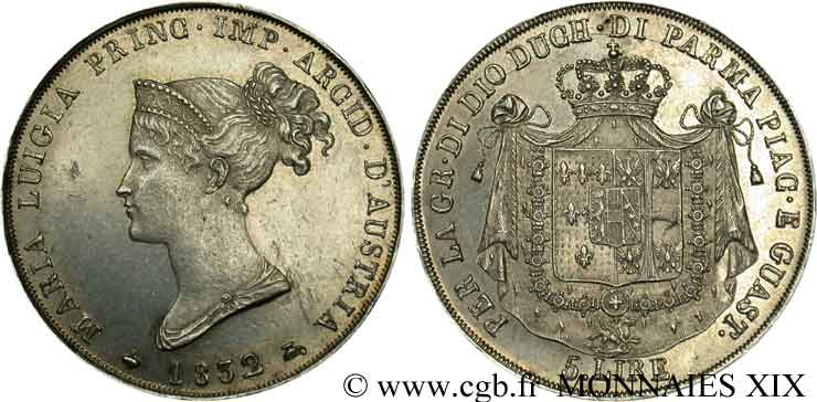 5 lires 1832 Milan VG.2387  SPL 