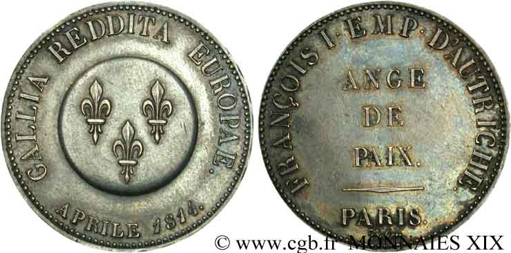 Module de 5 francs pour François Ier d’Autriche 1814 Paris VG.2355  AU 