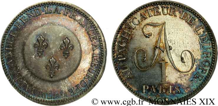 Module de 2 francs pour Alexandre Ier de Russie, refrappe 1814  VG.cf. 2353  SC 