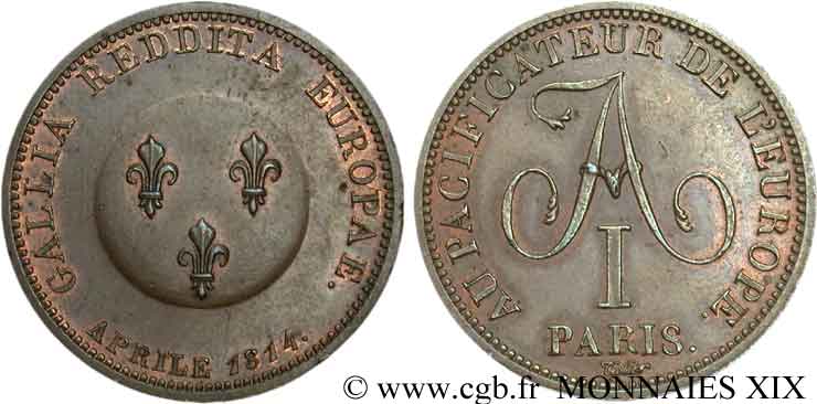 Module de 2 francs pour Alexandre Ier de Russie 1814  VG.2351  EBC 