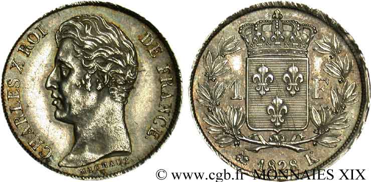 1 franc Charles X 1828 Bordeaux F.207/43 EBC 