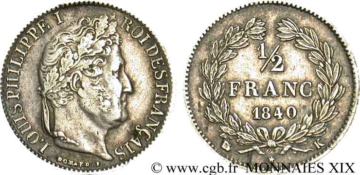1/2 franc Louis-Philippe 1840 Bordeaux F.182/86 TTB 