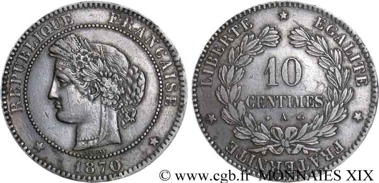 10 centimes Cérès 1870 Paris F.135/4 BB 