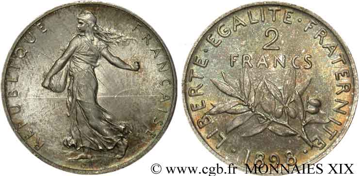 2 francs Semeuse 1898 Paris F.266/1 VZ 
