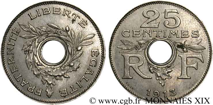 Essai de 25 centimes de Guis, petit module 1913  VG.4753  EBC 