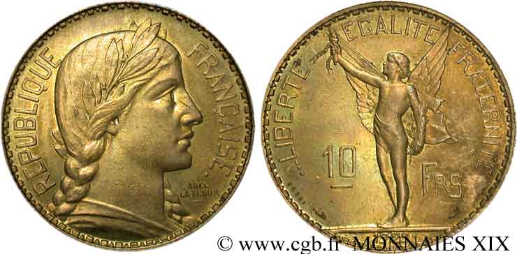 Concours de 10 Francs, essai de La Fleur en bronze-aluminium 1929 Paris VG.5230  AU 