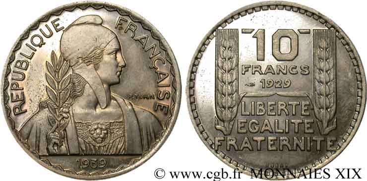 Essai de 10 francs Turin, grand module n.d.  Maz.2606 b fST 