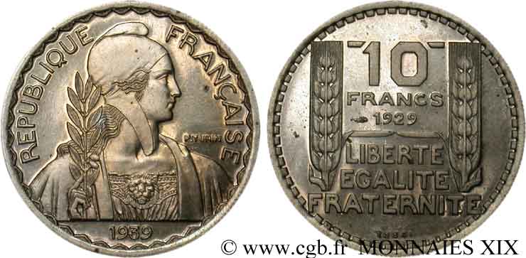 Essai de 10 francs Turin, moyen module n.d.  Maz.2606 d SPL 