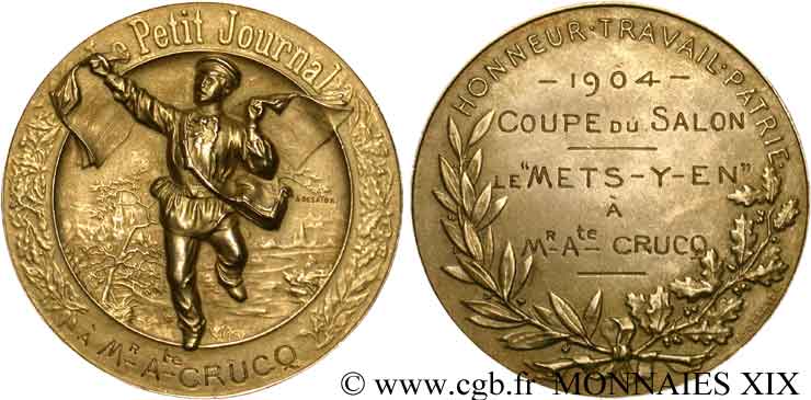TERCERA REPUBLICA FRANCESA Médaille Or 36, le petit journal EBC