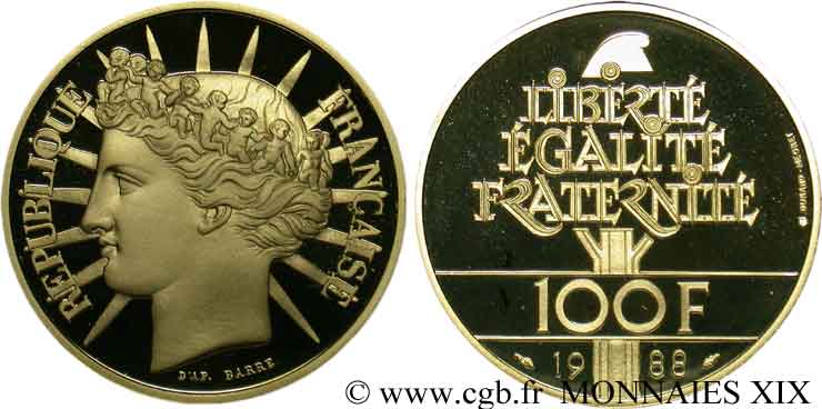 100 francs or Fraternité 1988 Pessac F.1604 2 FDC 