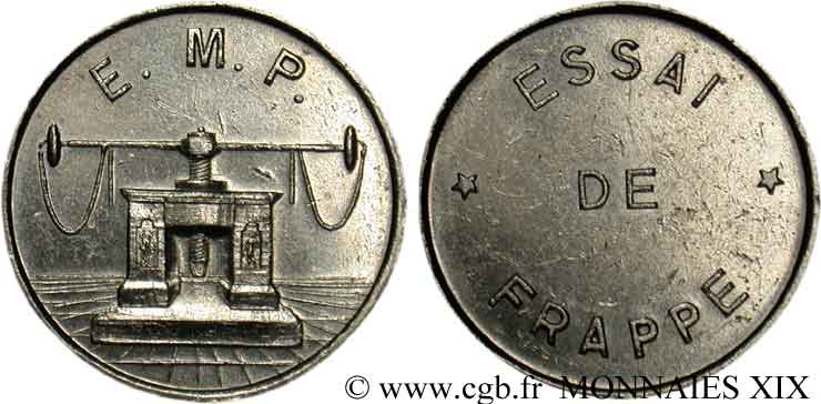 Essai de frappe de 10 francs n.d. Pessac G.822 a var. SUP 