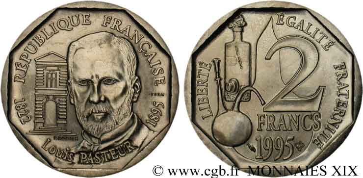 Essai de 2 francs Louis Pasteur 1995 Pessac F.274/1 MS 