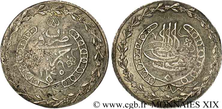 ALGÉRIE - SULTAN MAHMOUD II 1 Boudjou AH 1245 = 1830 Alger TTB 