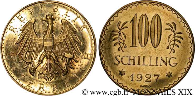 AUTRICHE - RÉPUBLIQUE 100 schillings 1927 Vienne SPL 