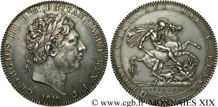 GREAT BRITAIN - GEORGE III Crown 1819, An 59 Londres AU 