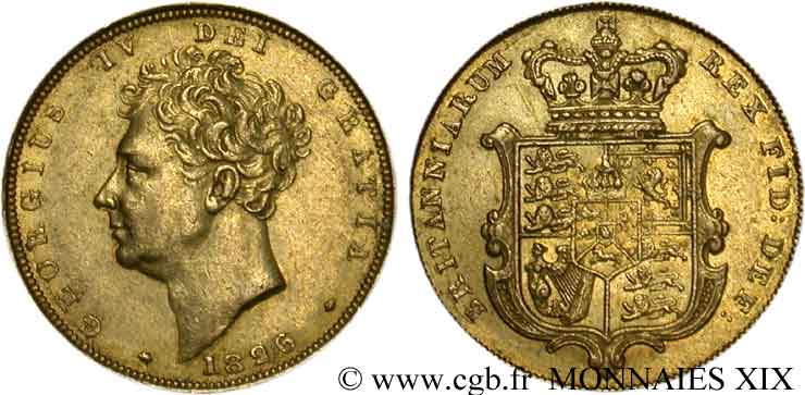 GREAT BRITAIN - GEORGE IV Souverain, (sovereign) 1826 Londres XF 
