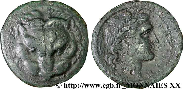 BRUTTIUM - REGGIO DI CALABRIA Obole ou demi-unité de bronze, (MB, Æ 22) BB
