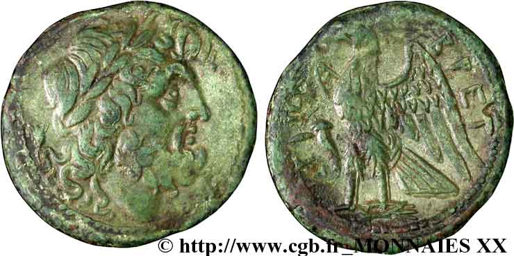 BRUTTIUM - BRETTIAN LEAGUE Drachme ou unité de bronze, (MB, Æ 22) AU