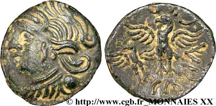 BITURIGES CUBES (Région de Bourges) Bronze CALIAGIID à l’aiglon TTB+