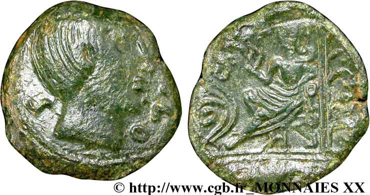 GALLIA - CARNUTES (Beauce area) Bronze PIXTILOS classe V à la “déesse assise” XF/AU