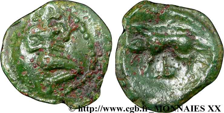 BELLOVAQUES (Région de Beauvais) Bronze au personnage agenouillé et au sanglier TTB+