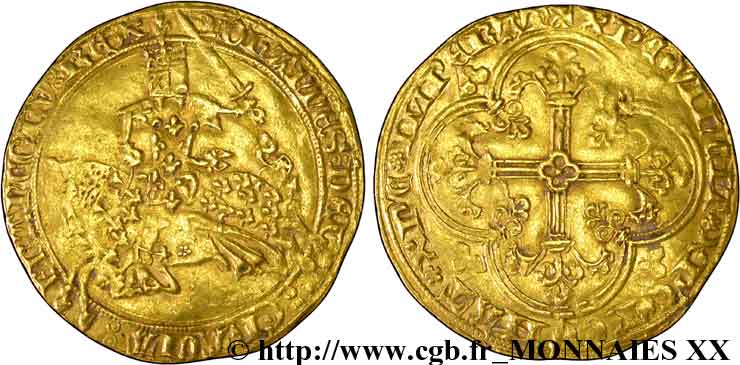 GIOVANNI II  THE GOOD  Franc à cheval  5/12/1360  XF