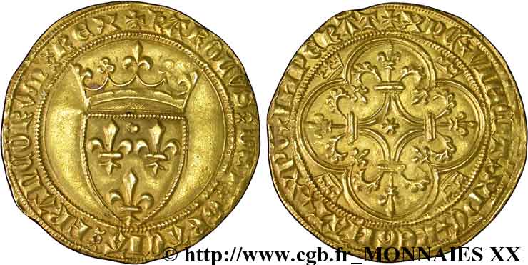 CHARLES VI LE FOU OU LE BIEN AIMÉ Écu d or à la couronne n.d. Tournai SUP