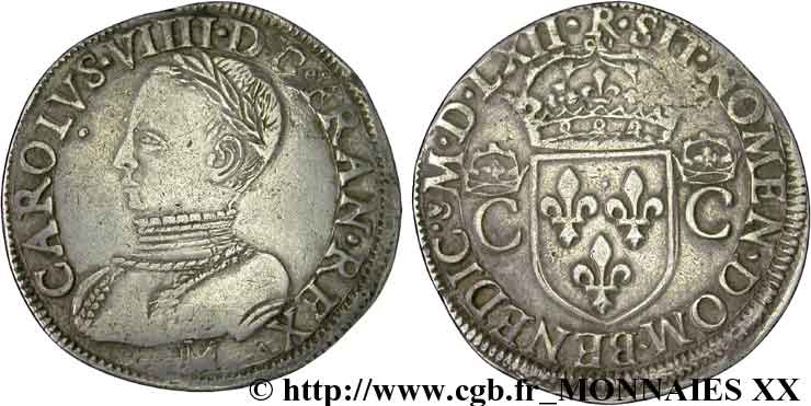 CHARLES IX Teston, 2e type 1562 Toulouse TTB