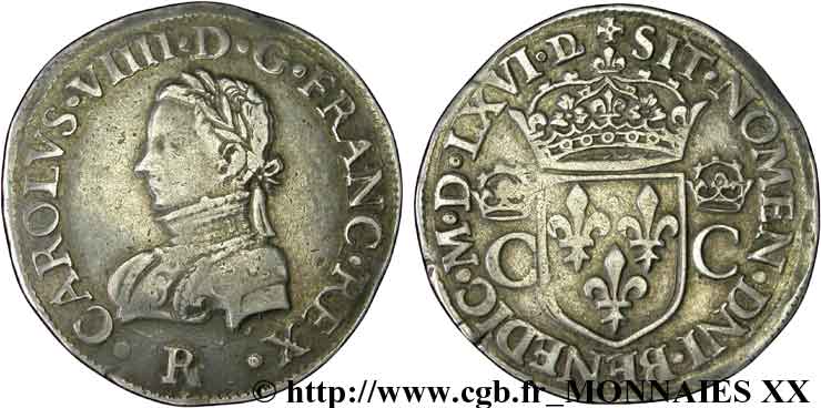 CHARLES IX Teston, 2e type 1566 (MDLXVI) Saint-André de Villeneuve-lès-Avignon AU