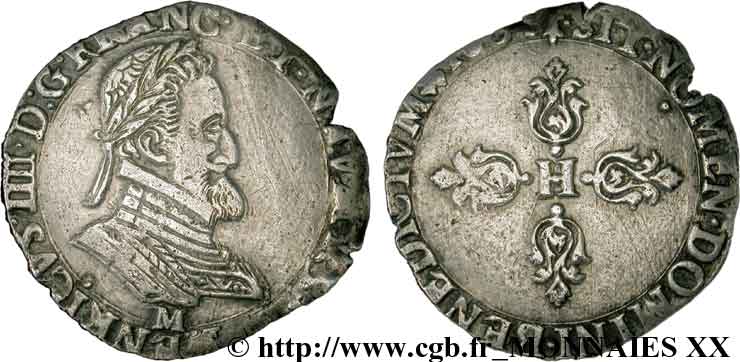 HENRI IV LE GRAND Demi-franc, type de Toulouse 160[2] Toulouse TTB