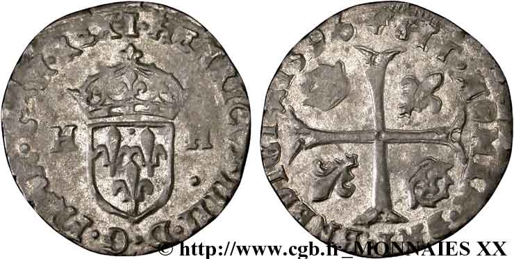 HENRY IV Douzain aux deux H, 2e type 1596 Limoges EBC