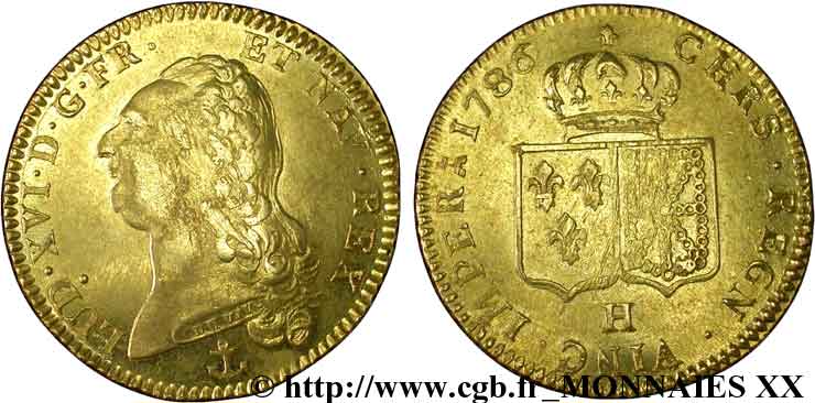 LOUIS XVI Double louis d’or aux écus accolés 1786 La Rochelle q.SPL