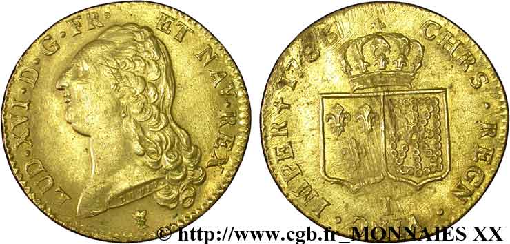 LOUIS XVI Double louis d’or aux écus accolés 1786 Limoges SPL