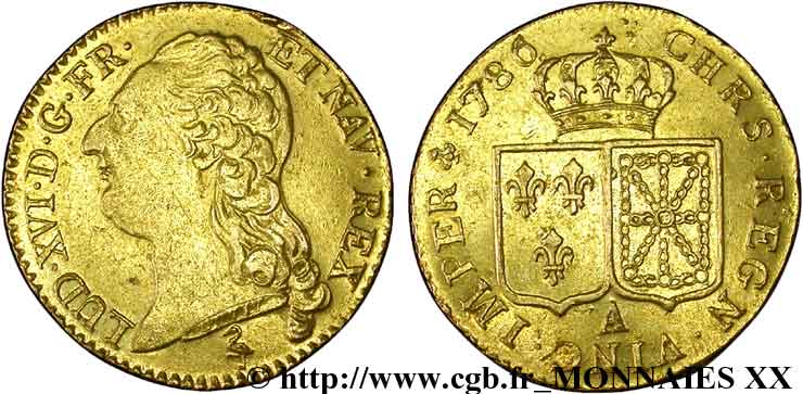 LOUIS XVI Louis d or dit  aux écus accolés  1786 Paris TTB+