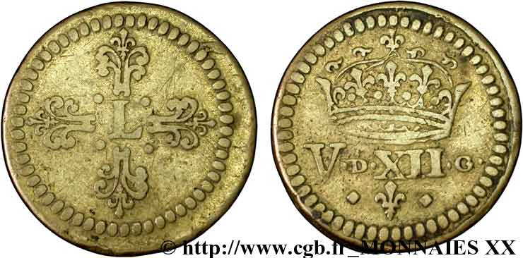 LOUIS XIII  Poids monétaire pour le demi-franc de forme circulaire n.d.  VF/XF