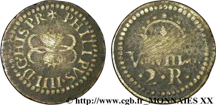 SPAIN (KINGDOM OF) - MONETARY WEIGHT - PHILIP IV OF SPAIN Poids monétaire pour la pièce de deux réaux n.d.  VF